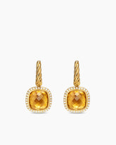Albion® Drop Earrings in 18K Yellow Gold with Citrine and Diamonds, 10mm
